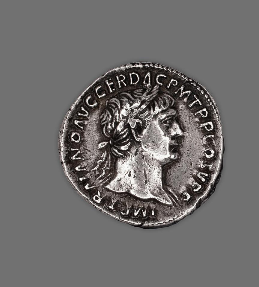 Trajan, Silver denarius, collection photograph AIC-10016, obverse
