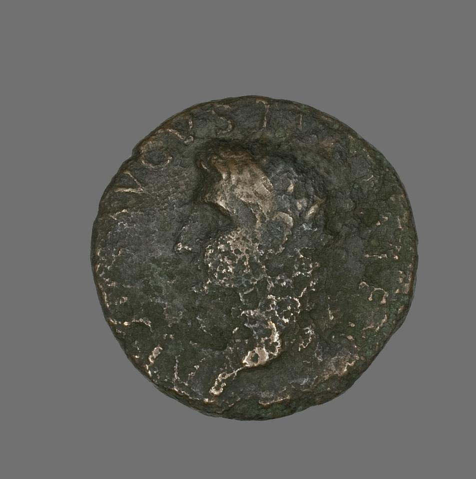 Augustus, Bronze as, collection photograph AIC-10074, obverse