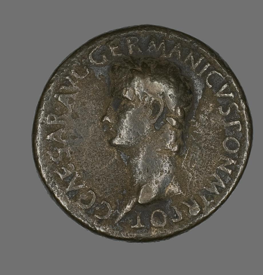 Caligula, Bronze sestertius, collection photograph AIC-10087, obverse