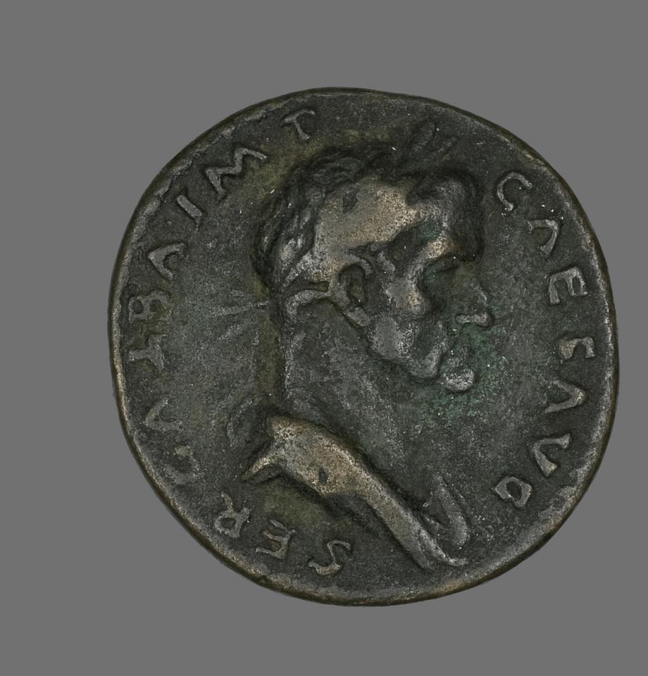 Galba, Bronze sestertius, collection photograph AIC-10092, obverse