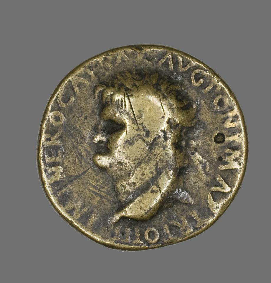Nero, Bronze sestertius, collection photograph AIC-10102, obverse