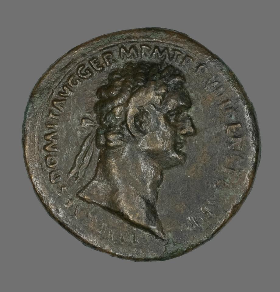 Domitian, Bronze sestertius, collection photograph AIC-10124, obverse
