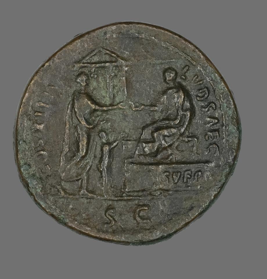 Domitian, Bronze sestertius, collection photograph AIC-10124, reverse