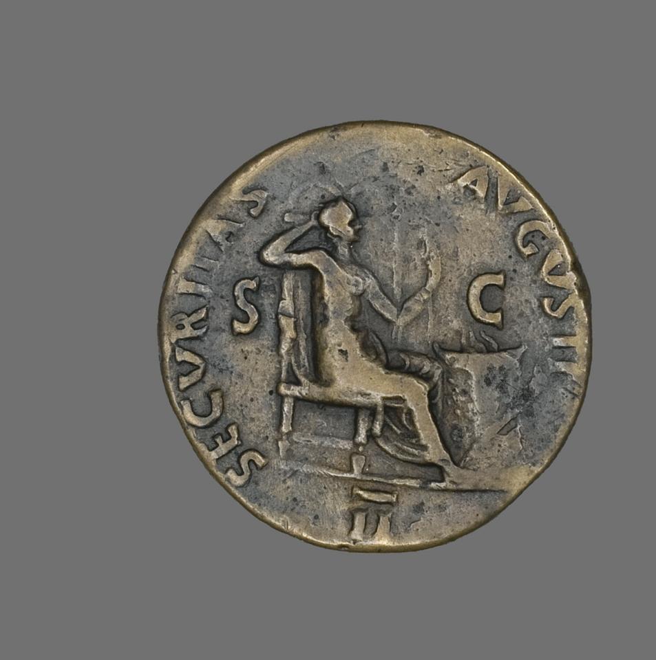 Nero, Bronze dupondius, collection photograph AIC-141692, reverse