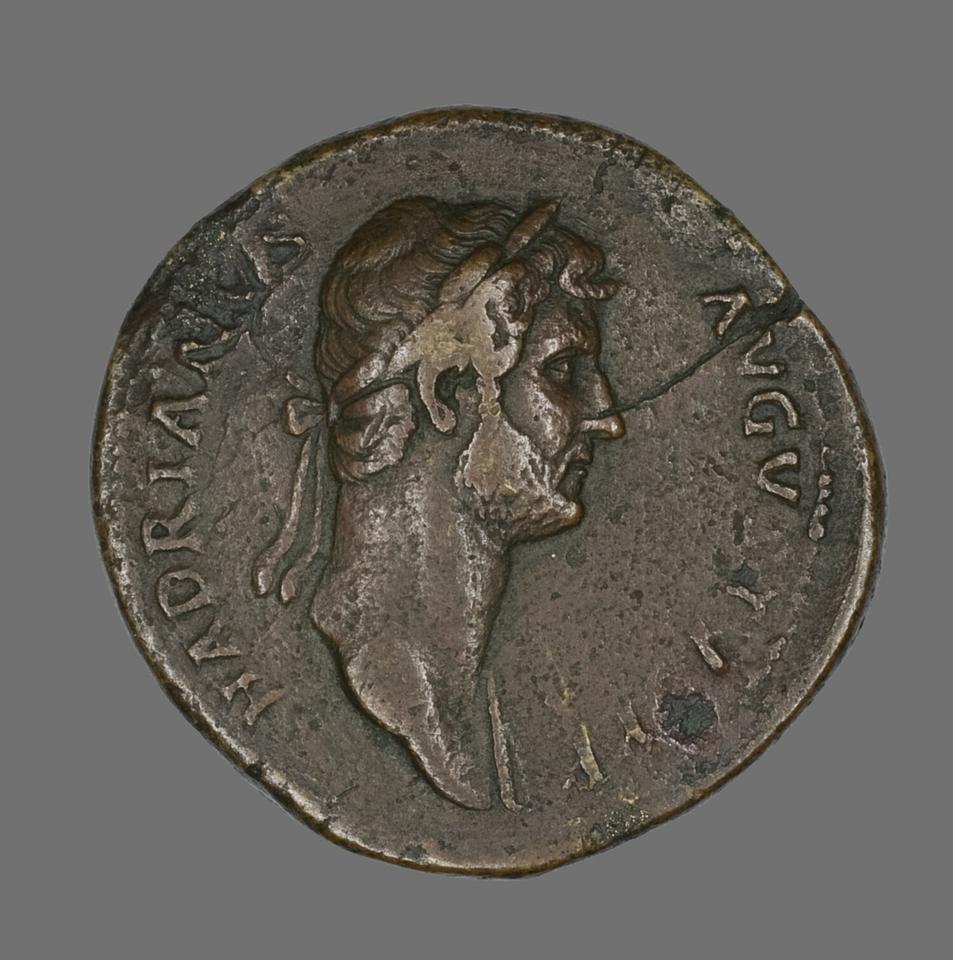 Hadrian, Bronze sestertius, collection photograph AIC-141703, obverse