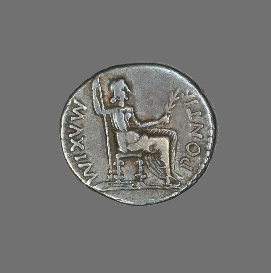 Tiberius, Silver denarius, collection photograph AIC-141822, reverse