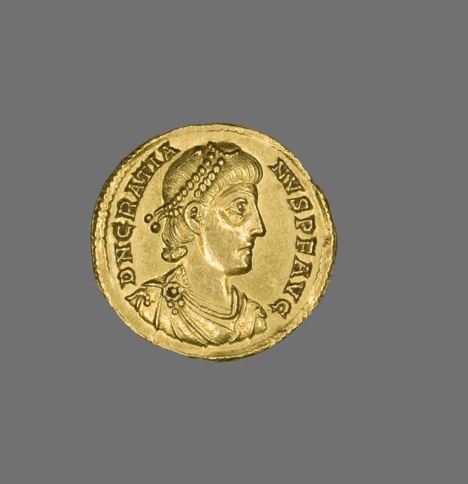 Gratian, Gold solidus, collection photograph AIC-145234, obverse
