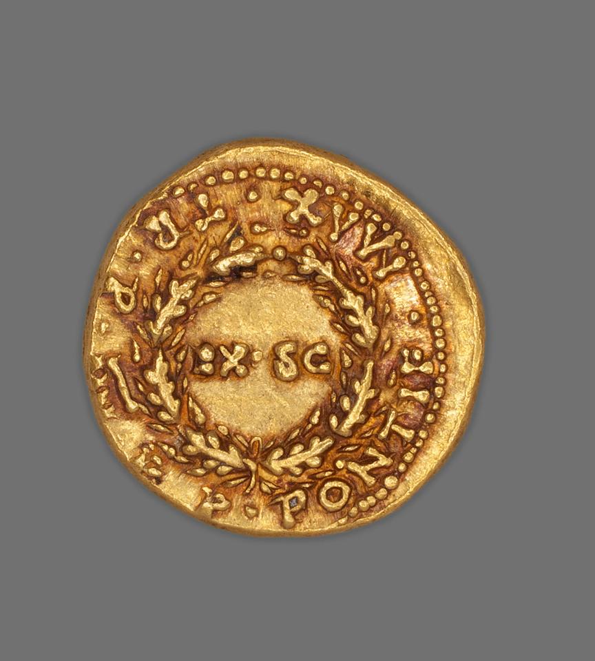 Nero, Gold aureus, collection photograph AIC-151443, reverse