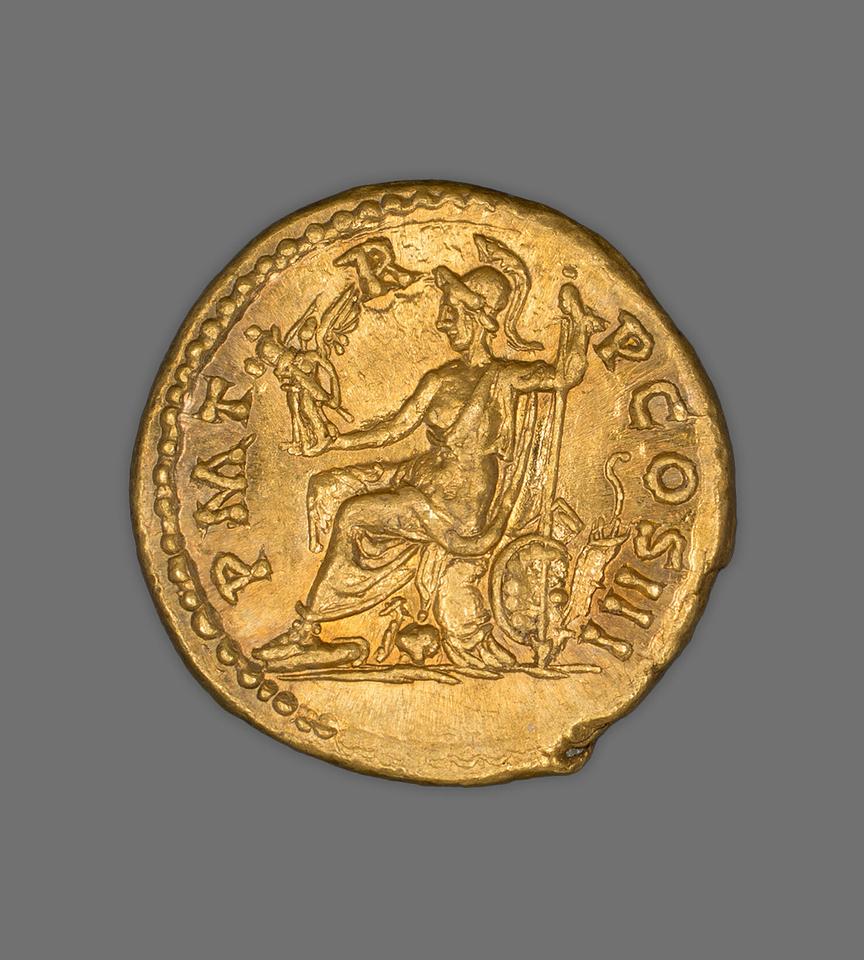 Hadrian, Gold aureus, collection photograph AIC-182871, reverse