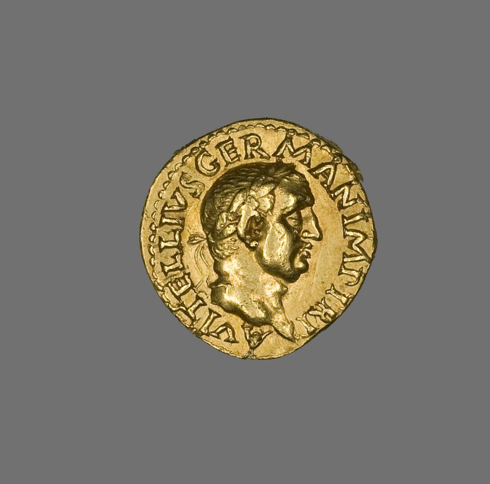 Vitellius, Gold aureus, collection photograph AIC-5618, obverse