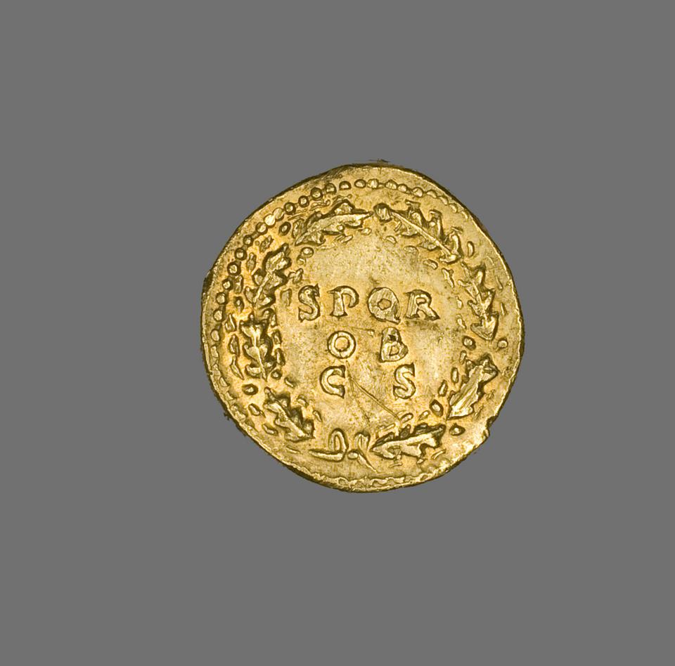 Vitellius, Gold aureus, collection photograph AIC-5618, reverse