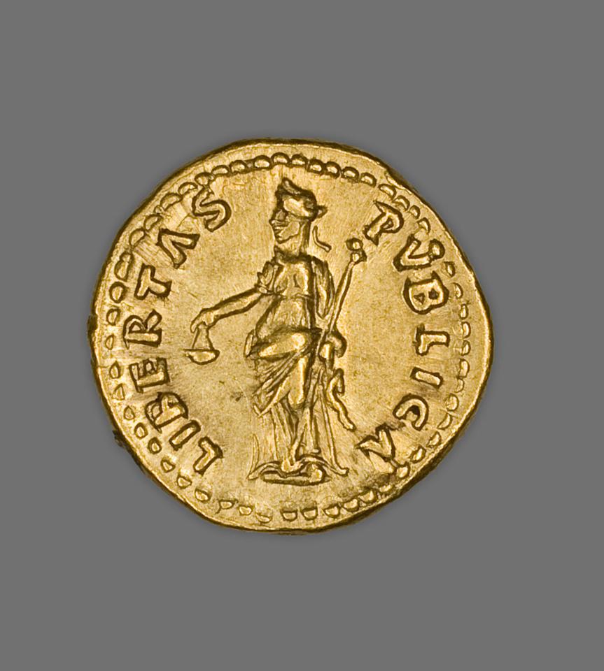 Nerva, Gold aureus, collection photograph AIC-5630, reverse