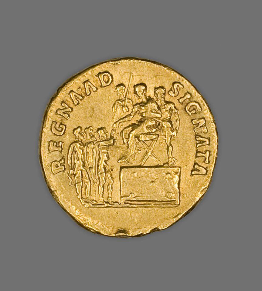 Trajan, Gold aureus, collection photograph AIC-5632, reverse