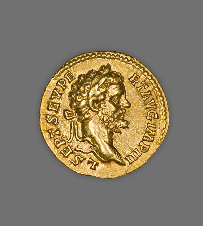 Septimius Severus, Gold aureus, collection photograph AIC-5660, obverse