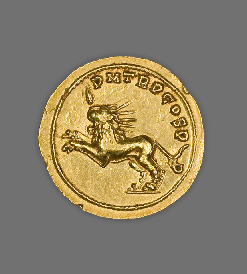 Aurelian, Gold aureus, collection photograph AIC-5714, reverse
