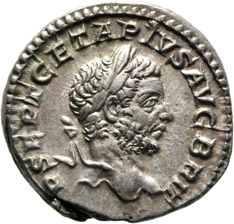 Geta, Silver denarius, collection photograph Mainz-ID520, obverse