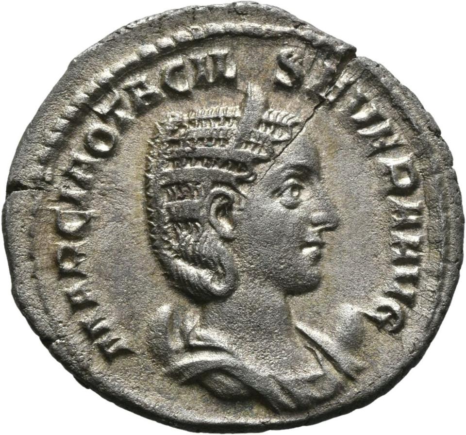 Philip the Arab, silver antoninianus, collection photograph Mainz-ID710, obverse