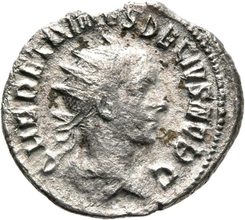 Trajan Decius, silver antoninianus, collection photograph Mainz-ID8, obverse
