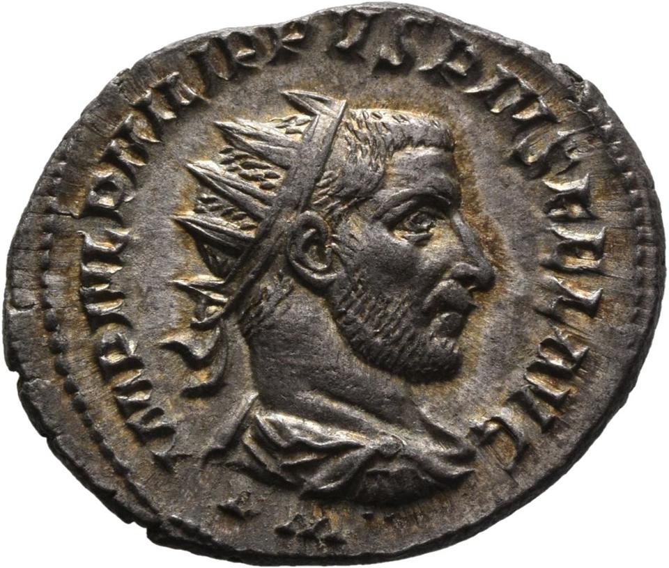 Philip the Arab, silver antoninianus, collection photograph Mainz-ID699, obverse