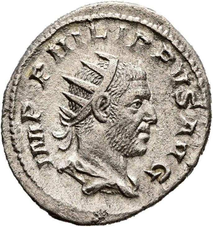 Philip the Arab, silver antoninianus, collection photograph Hamburg-ID1219, obverse