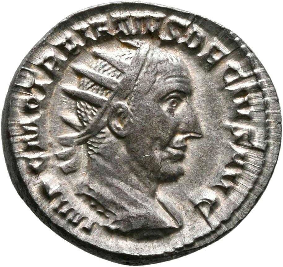 Trajan Decius, silver antoninianus, collection photograph Mainz-ID712, obverse
