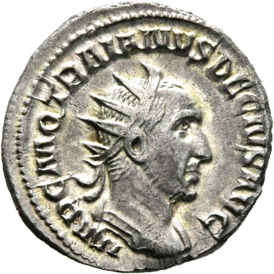 Trajan Decius, silver antoninianus, collection photograph Mainz-ID711, obverse