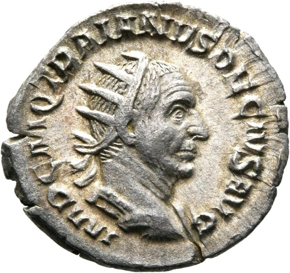 Trajan Decius, silver antoninianus, collection photograph Mainz-ID713, obverse