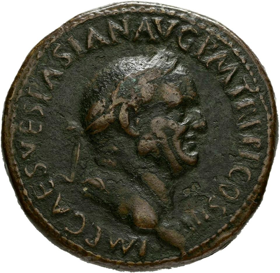 Vespasian, Bronze sestertius, collection photograph Hamburg-ID459, obverse