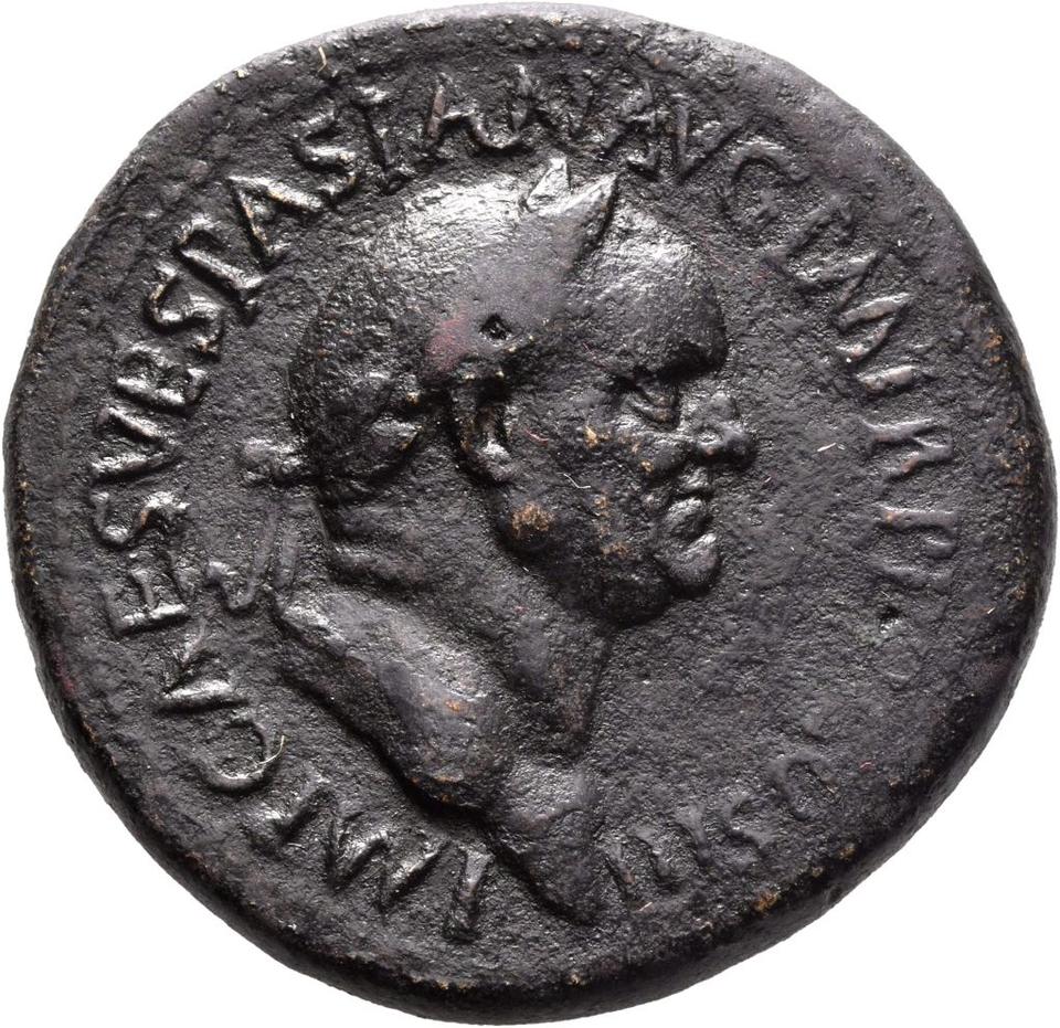 Vespasian, Bronze sestertius, collection photograph Mainz-ID604, obverse