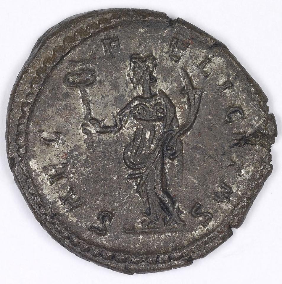Marius, silver antoninianus, collection photograph IATH-1991.17.169, reverse