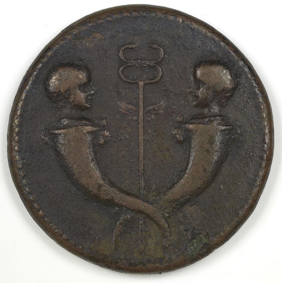 Tiberius, copper-alloy sestertius, collection photograph IATH-1989.19.10, obverse