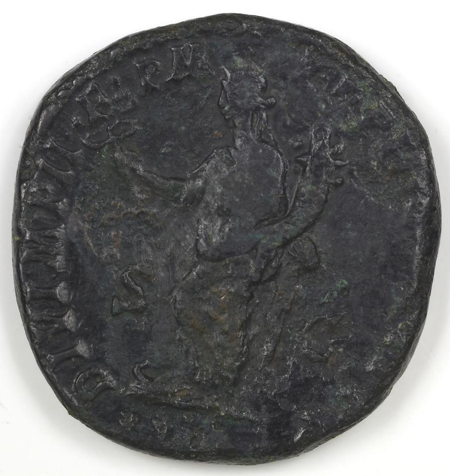 Septimius Severus, copper-alloy sestertius, collection photograph IATH-1994.10.8, reverse