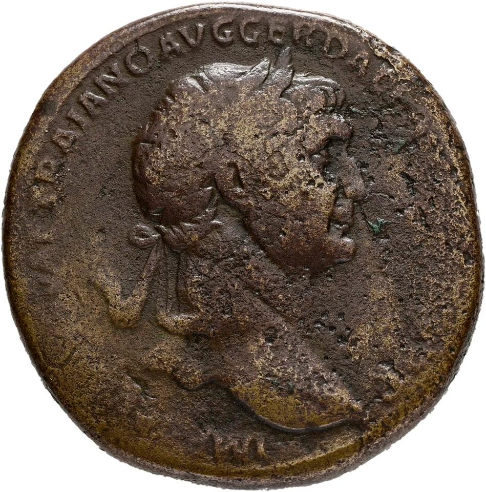 Trajan, Bronze sestertius, collection photograph Hamburg-ID589, obverse
