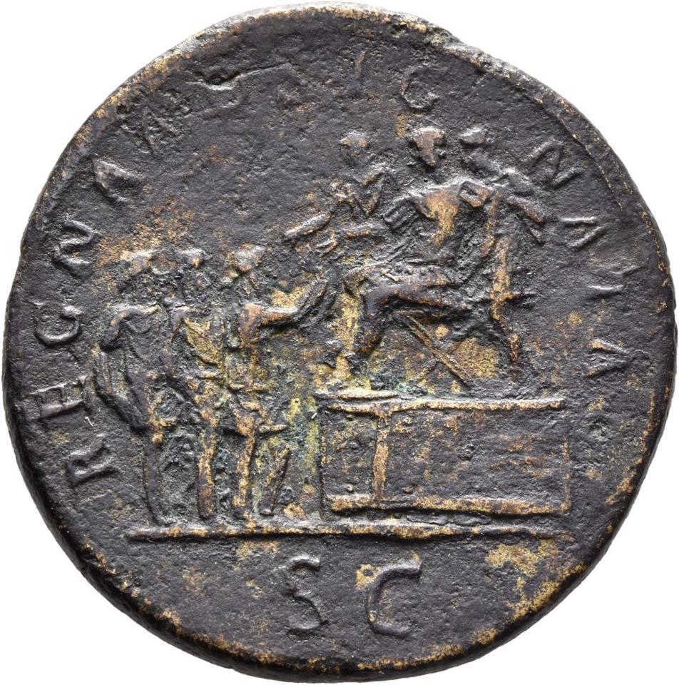 Trajan, Bronze sestertius, collection photograph Mainz-ID208, reverse