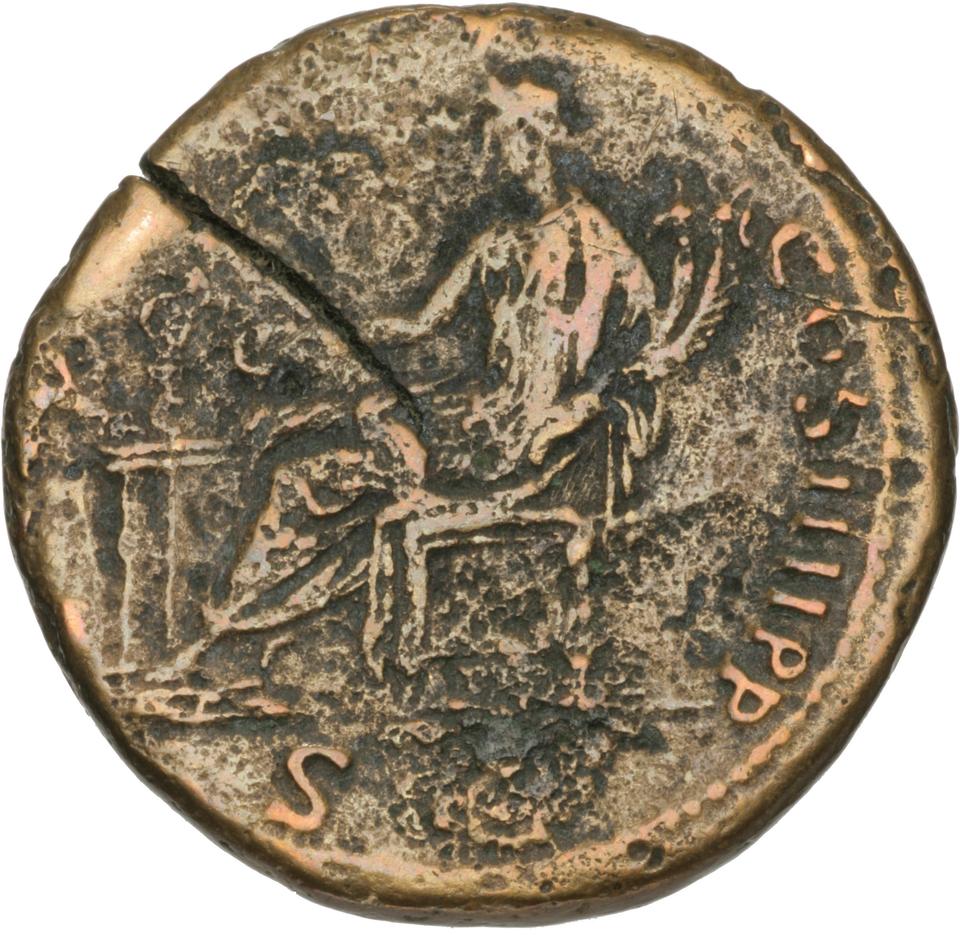 Trajan, Bronze sestertius, collection photograph Herzog-ID60, reverse