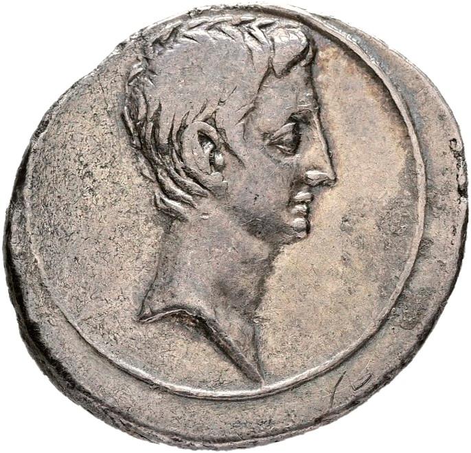 Augustus, Silver denarius, collection photograph Hamburg-ID345, obverse