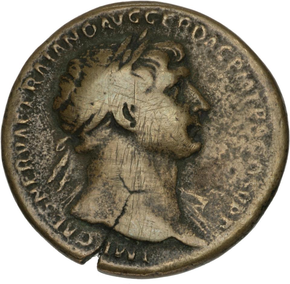 Trajan, Bronze sestertius, collection photograph Herzog-ID61, obverse
