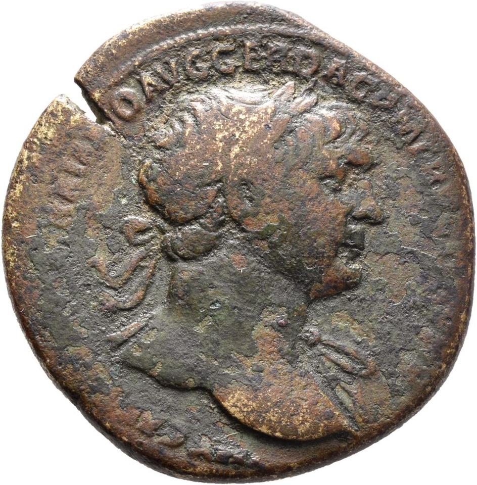 Trajan, Bronze sestertius, collection photograph Mainz-ID205, obverse