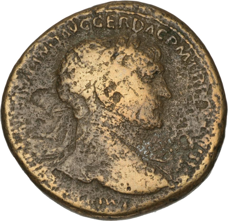 Trajan, Bronze sestertius, collection photograph Herzog-ID64, obverse