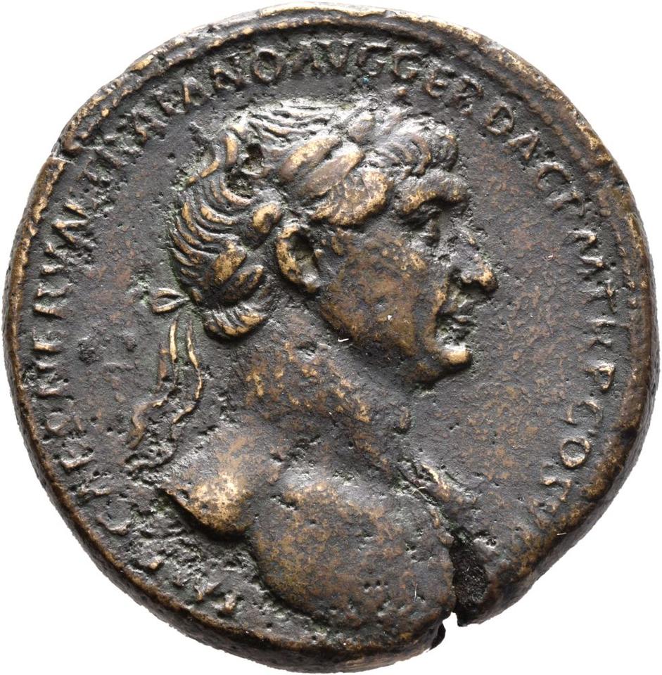 Trajan, Bronze sestertius, collection photograph Mainz-ID206, obverse