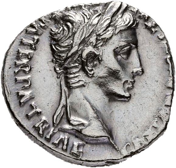 Augustus, Silver denarius, collection photograph Hamburg-ID397, obverse