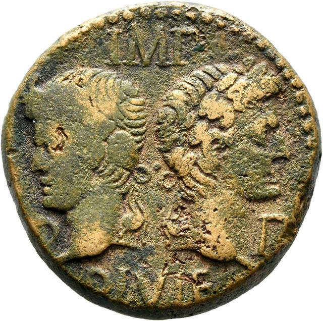 Augustus Bronze As, RIC I (second edition) Augustus 159, obverse