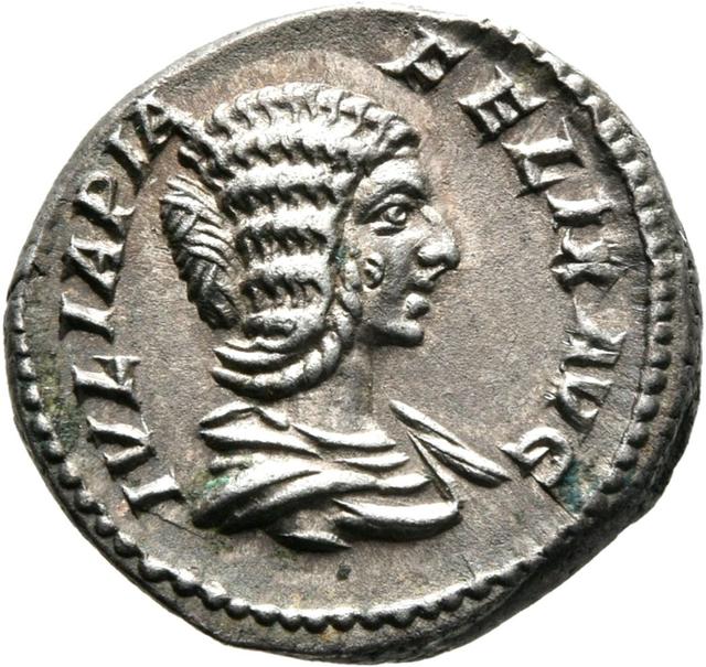 Julia Domna Silver Denarius RIC IV Caracalla 373A, obverse