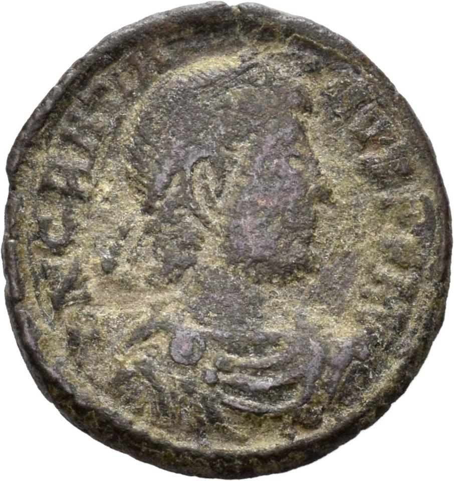 Valentinian II, copper-alloy ae4, collection photograph Konstanz-ID58, obverse