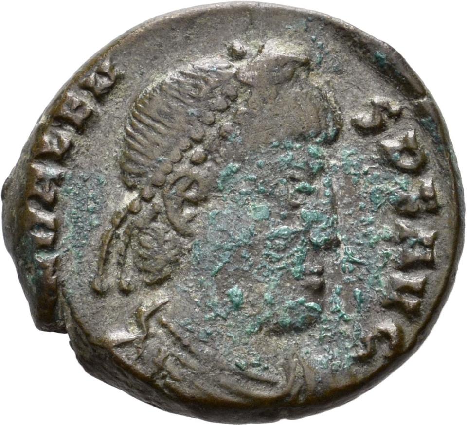 Valentinian I, copper-alloy ae3, collection photograph Konstanz-ID44, obverse