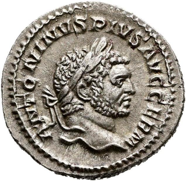 Caracalla Silver Denarius, RIC IV Caracalla 280C, obverse