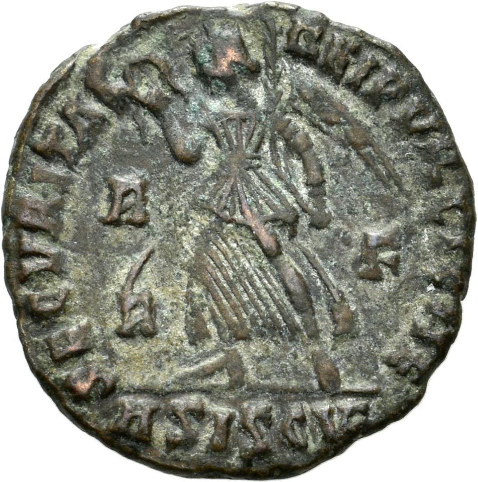 Valentinian I, copper-alloy ae3, collection photograph Konstanz-ID25, reverse