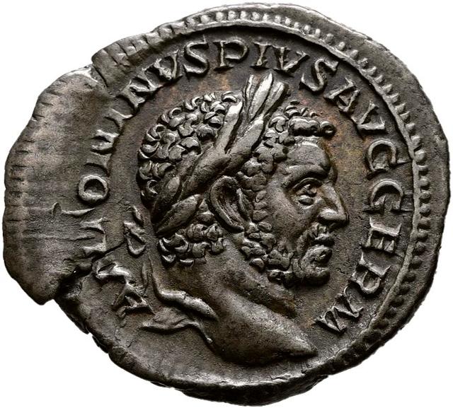 Caracalla Silver Denarius RIC IV Caracalla 281B, obverse