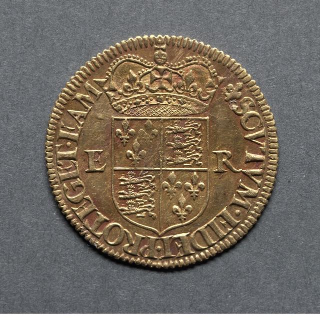 Elizabeth I Gold Milled Half Pound, Kingdom of England, reverse