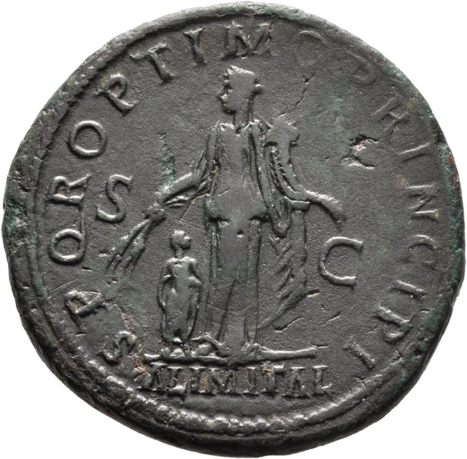 Trajan, copper-alloy dupondius, collection photograph Mainz-ID212, reverse